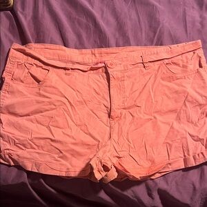 Women’s Coral Pink Cotton Shorts